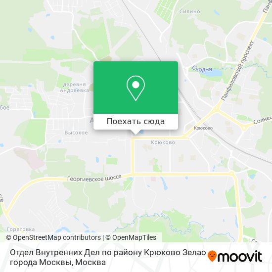 Карта Отдел Внутренних Дел по району Крюково Зелао города Москвы