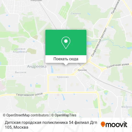 Карта Детская городская поликлиника 54 филиал Дгп 105
