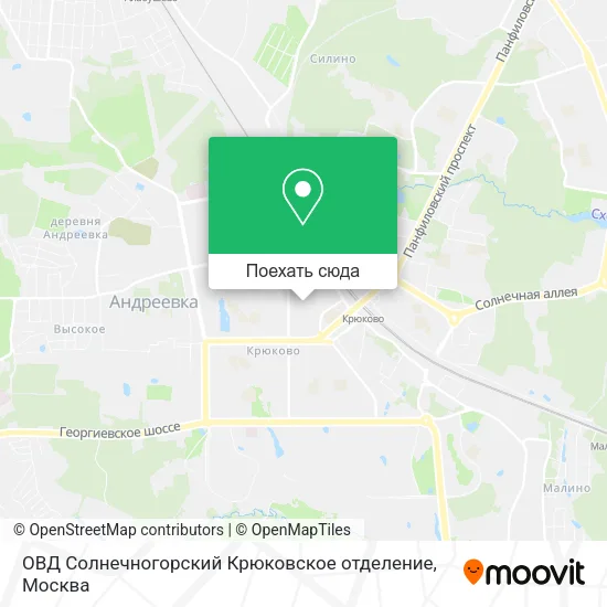 Карта ОВД Солнечногорский Крюковское отделение