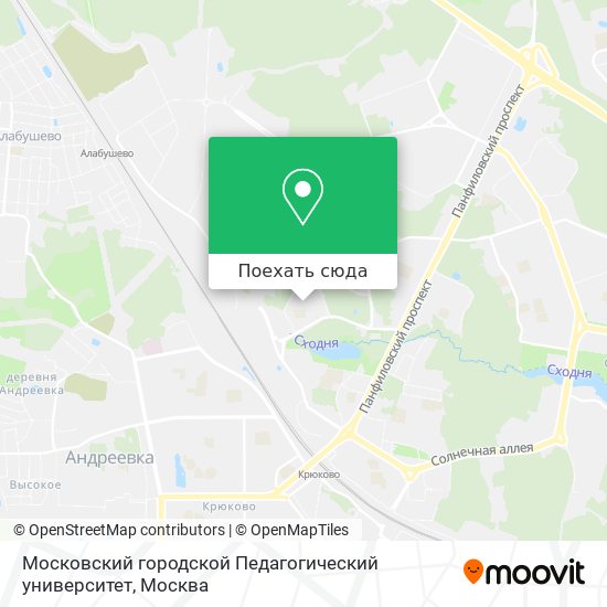 Карта Московский городской Педагогический университет