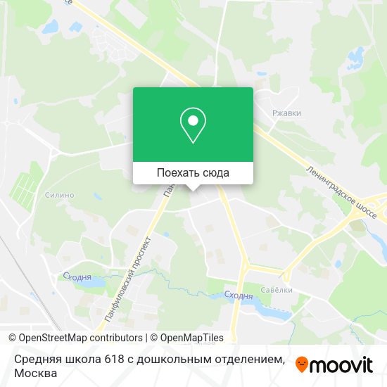 Карта Средняя школа 618 с дошкольным отделением