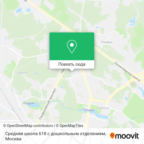 Карта Средняя школа 618 с дошкольным отделением