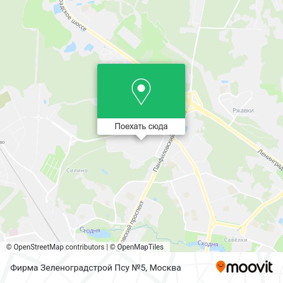 Карта Фирма Зеленоградстрой Псу №5