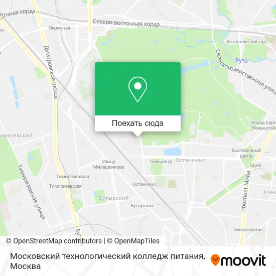 Карта Московский технологический колледж питания