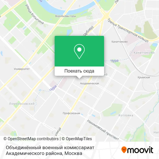 Карта Объединённый военный комиссариат Академического района
