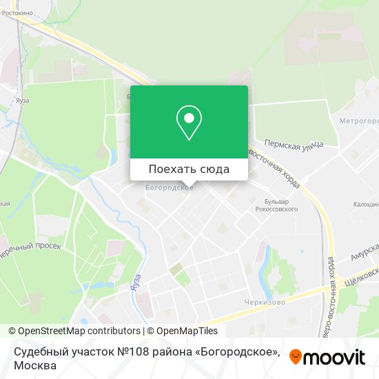 Карта Судебный участок №108 района «Богородское»