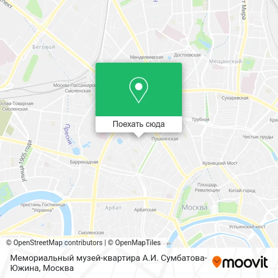 Карта Мемориальный музей-квартира А.И. Сумбатова-Южина