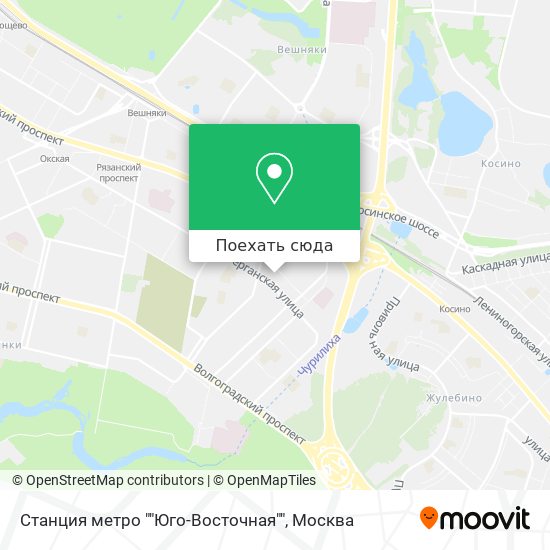 Карта Станция метро ""Юго-Восточная""