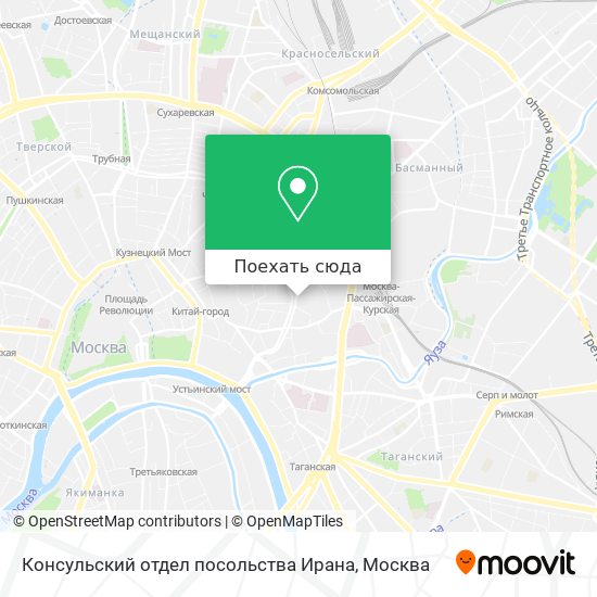 Карта Консульский отдел посольства Ирана