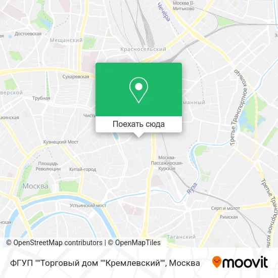 Карта ФГУП ""Торговый дом ""Кремлевский""