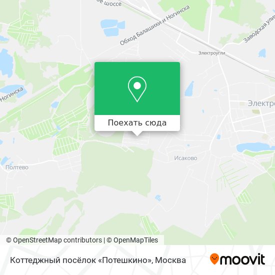 Карта Коттеджный посёлок «Потешкино»