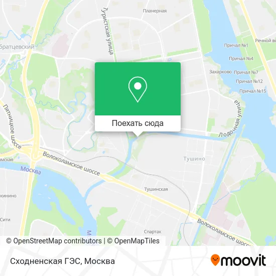 Карта Сходненская ГЭС
