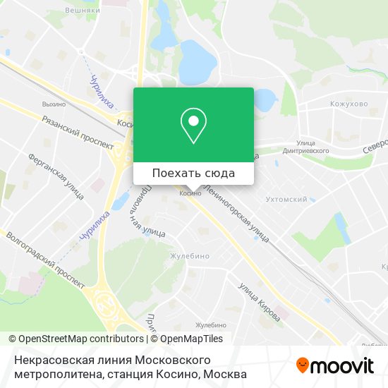 Карта Некрасовская линия Московского метрополитена, станция Косино