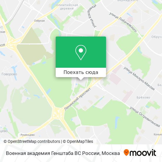 Карта Военная академия Генштаба ВС России