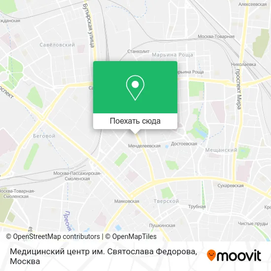 Карта Медицинский центр им. Святослава Федорова