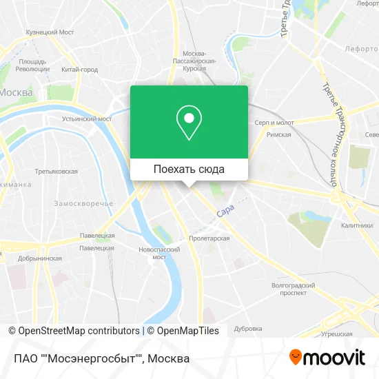 Карта ПАО ""Мосэнергосбыт""