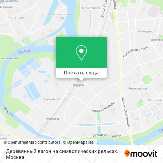 Карта Деревянный вагон на символических рельсах
