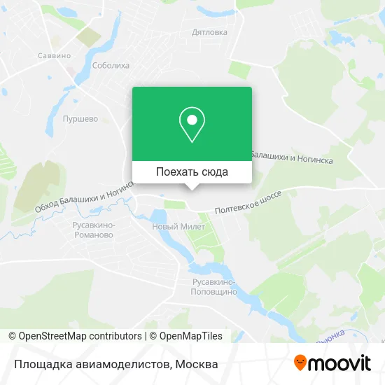 Карта Площадка авиамоделистов
