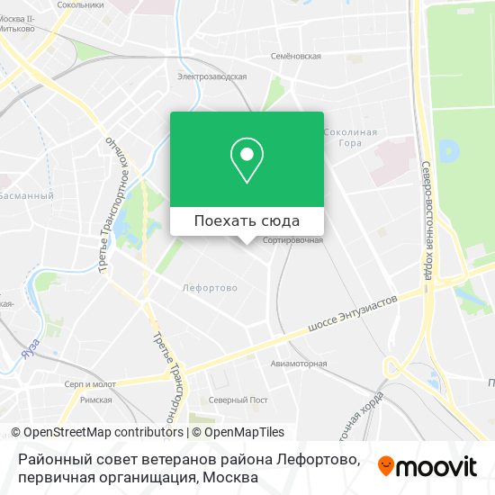 Карта Районный совет ветеранов района Лефортово, первичная органищация