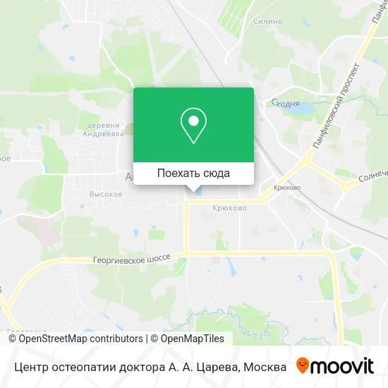Карта Центр остеопатии доктора А. А. Царева