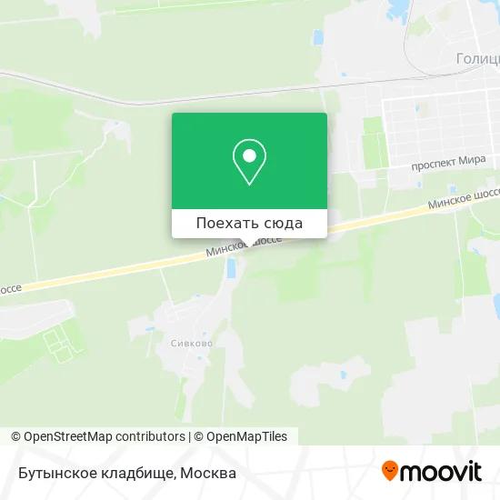 Карта Бутынское кладбище