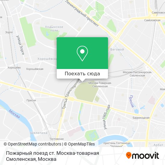 Карта Пожарный поезд ст. Москва-товарная Смоленская