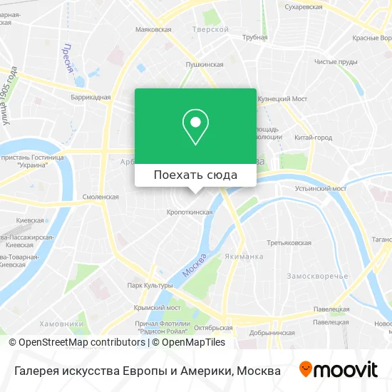 Карта Галерея искусства Европы и Америки