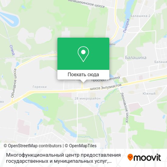 Карта Многофункциональный центр предоставления государственных и муниципальных услуг