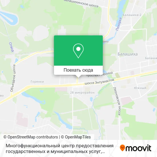Карта Многофункциональный центр предоставления государственных и муниципальных услуг