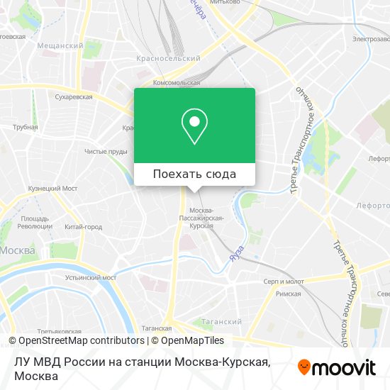 Карта ЛУ МВД России на станции Москва-Курская