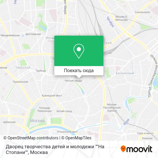 Карта Дворец творчества детей и молодежи ""На Стопани""