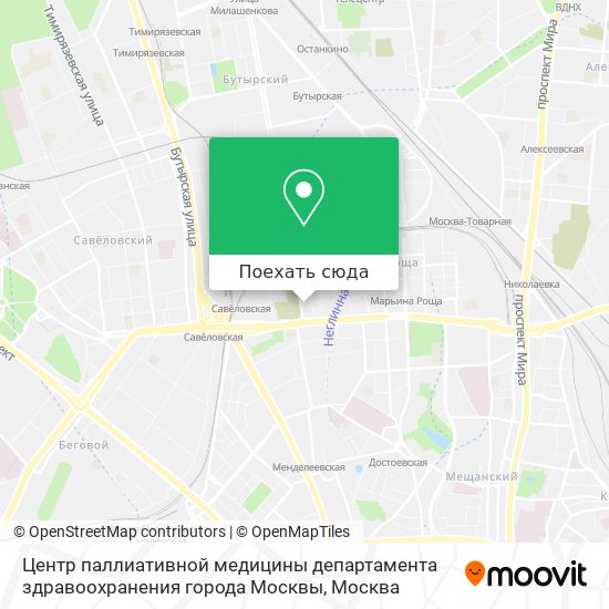Карта Центр паллиативной медицины департамента здравоохранения города Москвы