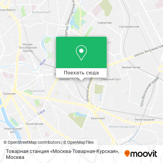 Карта Товарная станция «Москва-Товарная-Курская»