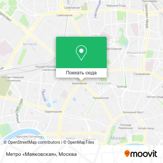 Карта Метро «Маяковская»