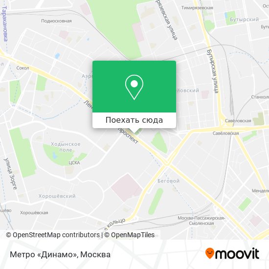 Карта Метро «Динамо»