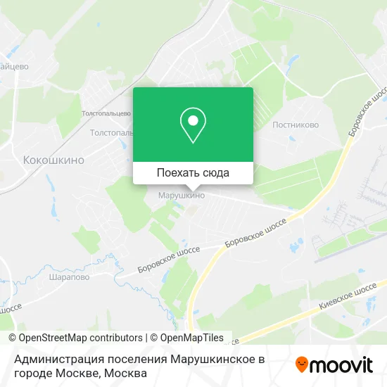 Карта Администрация поселения Марушкинское в городе Москве