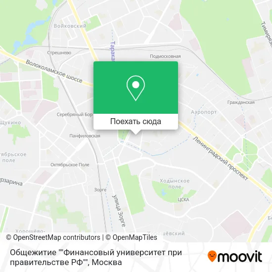 Карта Общежитие ""Финансовый университет при правительстве РФ""
