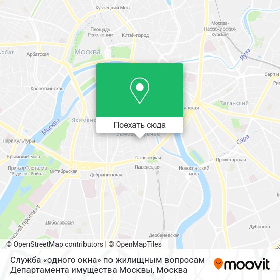 Карта Служба «одного окна» по жилищным вопросам Департамента имущества Москвы