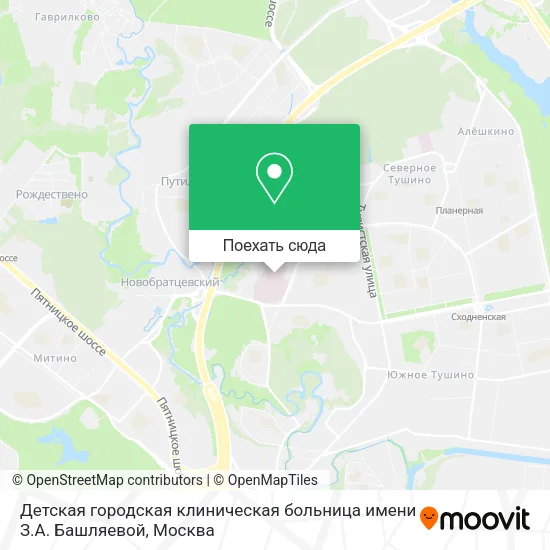 Карта Детская городская клиническая больница имени З.А. Башляевой
