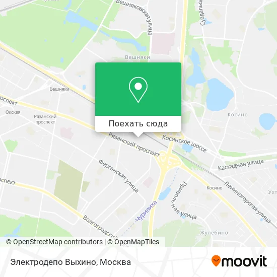 Карта Электродепо Выхино