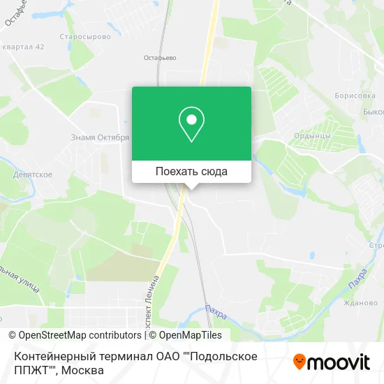 Карта Контейнерный терминал ОАО ""Подольское ППЖТ""
