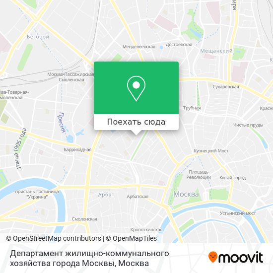 Карта Департамент жилищно-коммунального хозяйства города Москвы