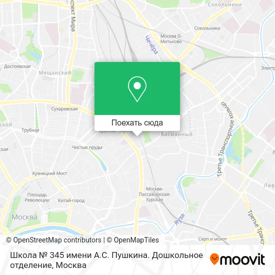 Карта Школа № 345 имени А.С. Пушкина. Дошкольное отделение