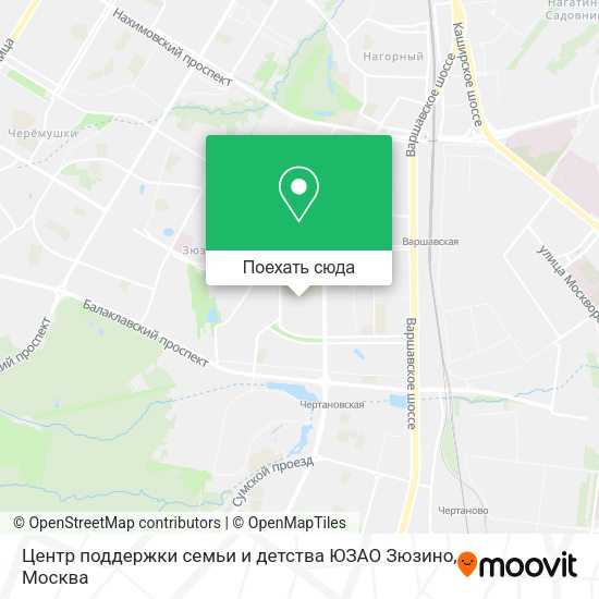Карта Центр поддержки семьи и детства ЮЗАО Зюзино