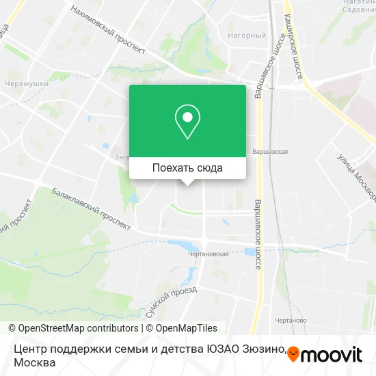Карта Центр поддержки семьи и детства ЮЗАО Зюзино