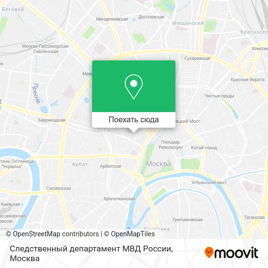 Карта Следственный департамент МВД России