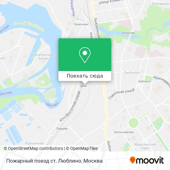 Карта Пожарный поезд ст. Люблино