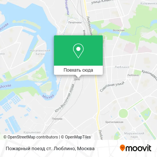 Карта Пожарный поезд ст. Люблино