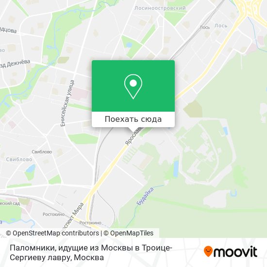 Карта Паломники, идущие из Москвы в Троице-Сергиеву лавру