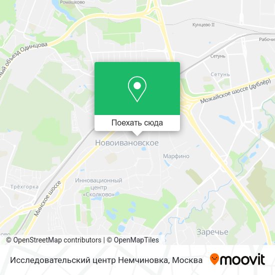 Карта Исследовательский центр Немчиновка